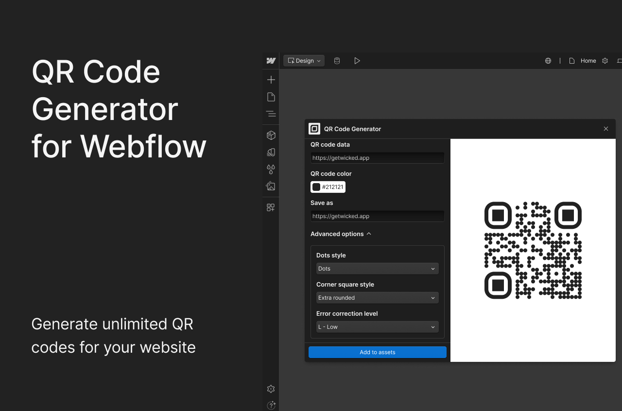 QR Code Generator for Webflow